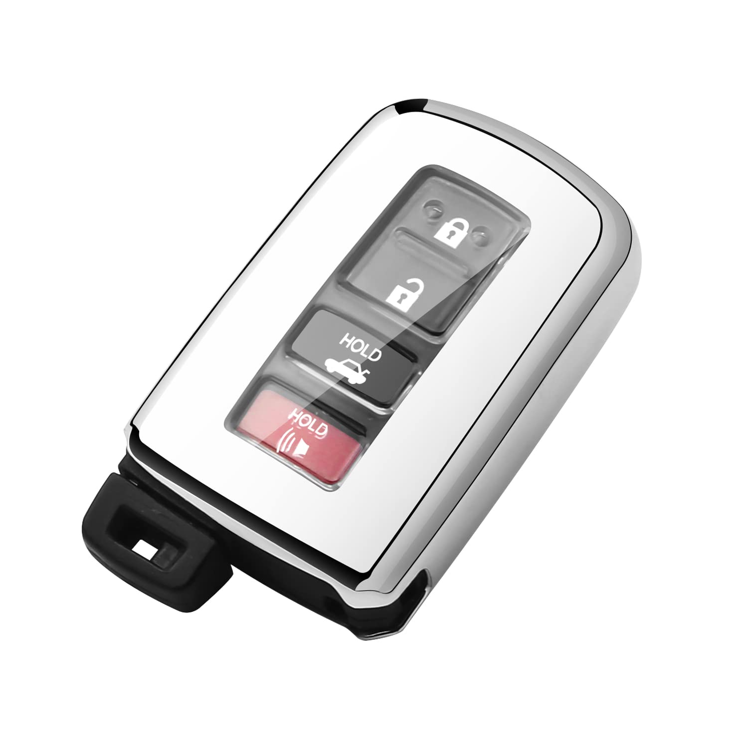 Tukellen For Toyota Key Fob Cover,Special Soft Tpu Key Case Protector Shell Compatible With Tundra Tocoma Sequoia 4Runner Highlander Rav4 Camry Corolla Avalon-Silver