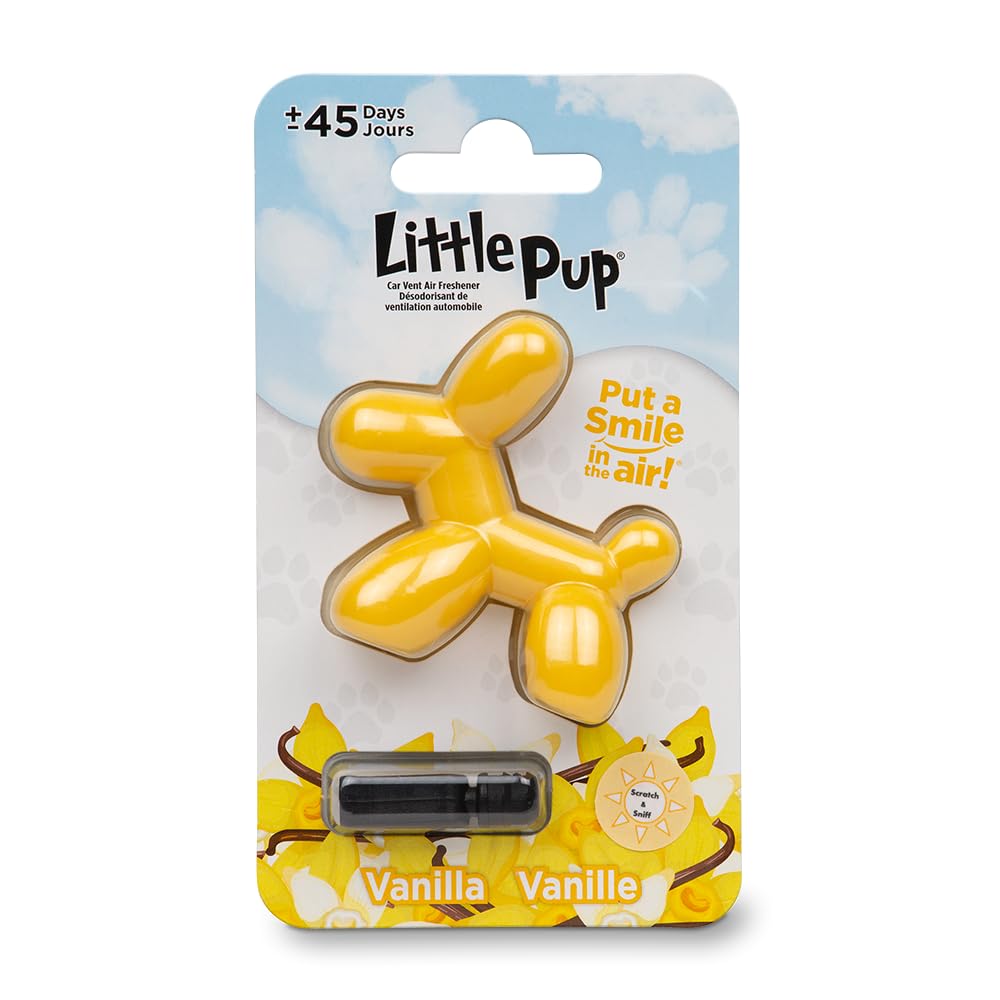 Little Pup 96602 Vanilla Scent, Car Air Freshener, Clips to A/C Air Vent, Alcohol-Free Fragrance Oil, Non-Hazardous and Non-Toxi