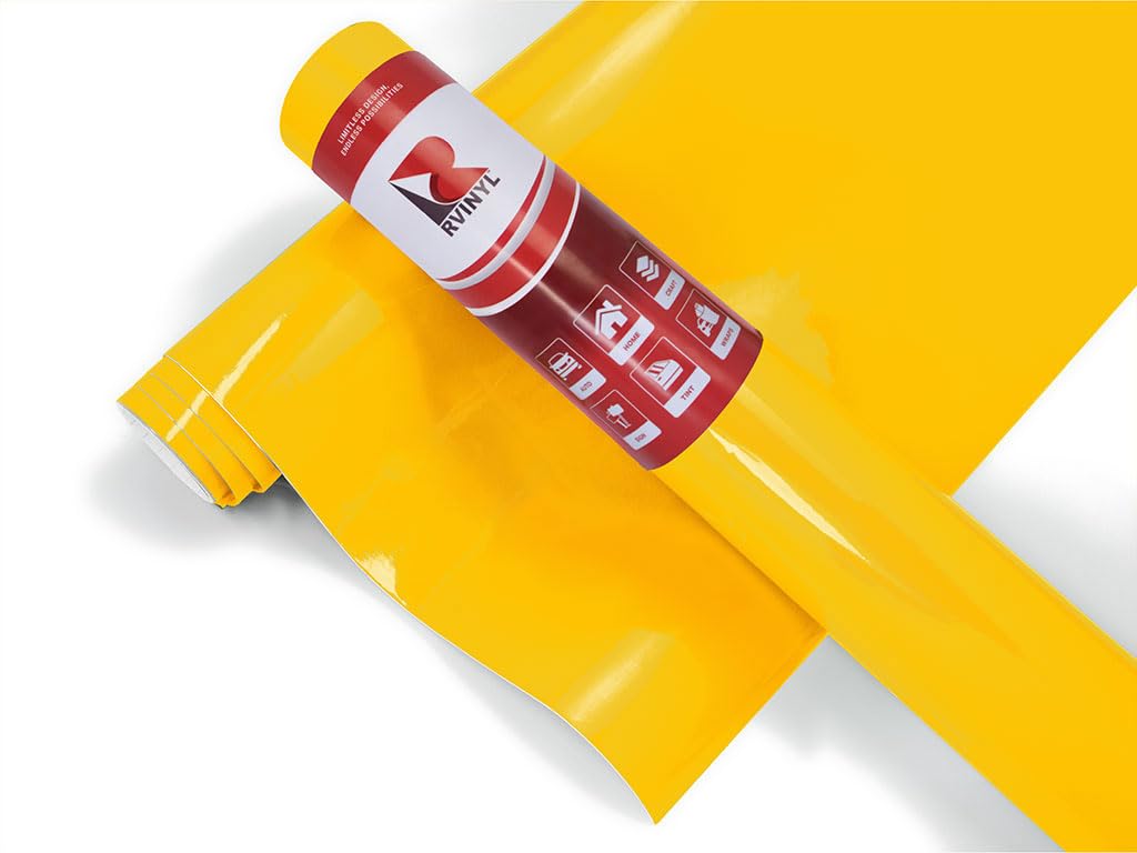 3M 2080 Series G15 Gloss Bright Yellow - 5Ft X 3Ft - 15Sq Ft - Dual Cast Thick Vinyl Car Wrapping Film - Vehicle Sheet Roll