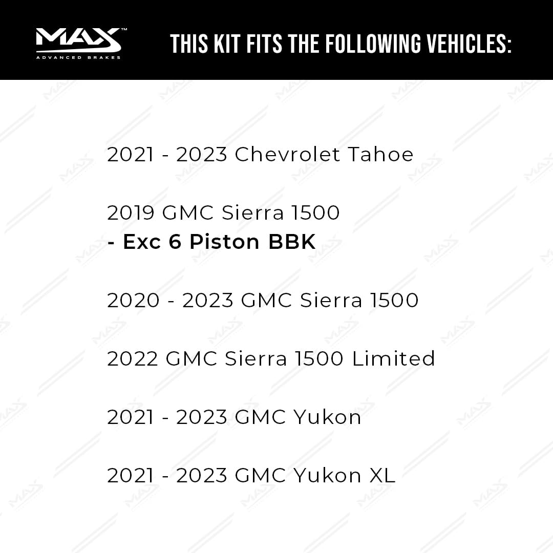 Max Advanced Brakes Rear Brake Kit For 2019 2020 2021 Chevy Silverado 1500 Gmc Sierra 1500 2021 Chevy Tahoe Replacement Geomet Coated Oe Disc Brake Rotors And Ceramic Brake Pads