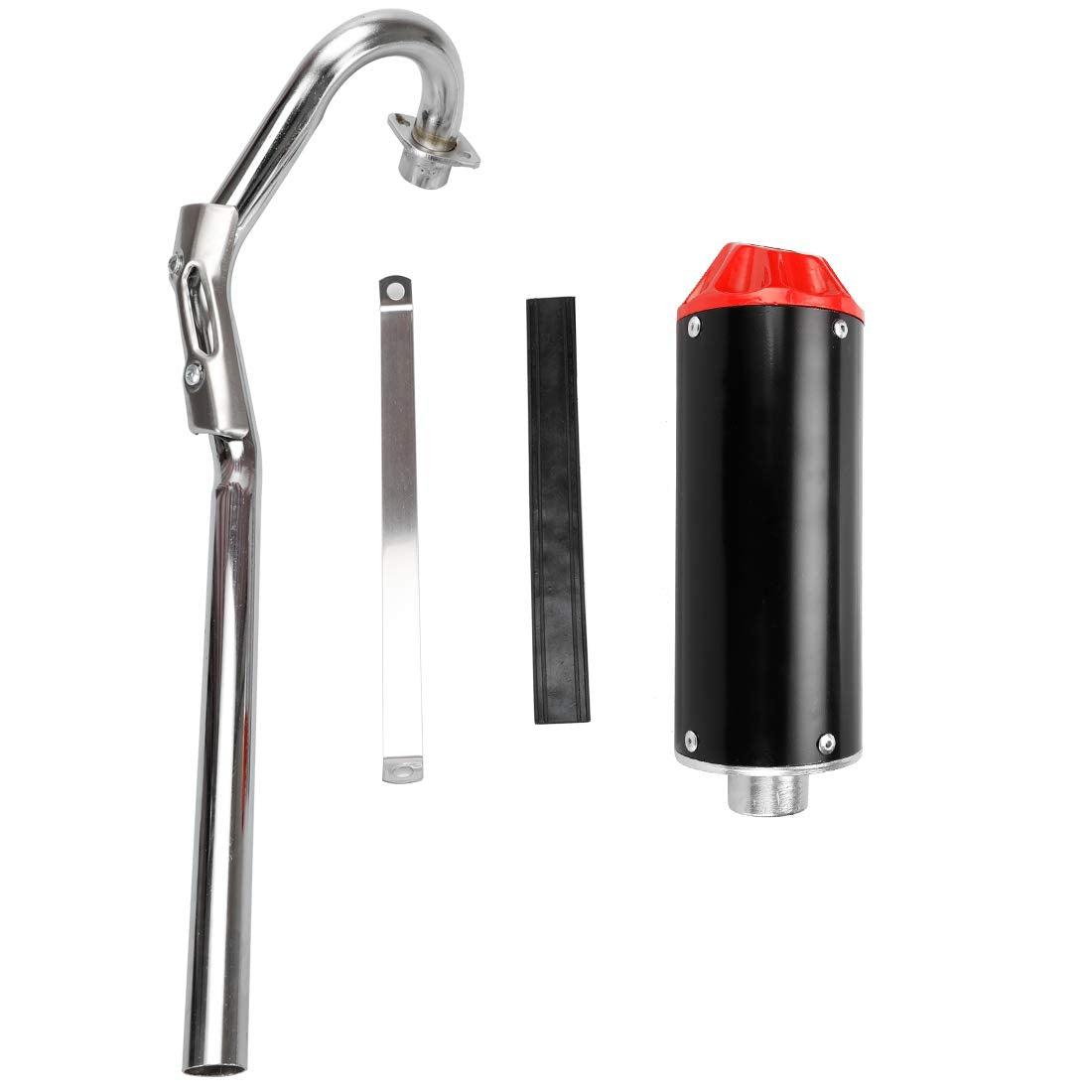 FVRITO Exhaust Muffler Silencer Pipe Kit for Honda CRF50 XR50 70cc 110cc 125cc - Metal, Red, Model PQG006-WZH