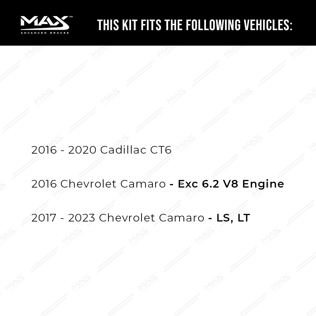 Max Advanced Brakes Rear Brake Kit Compatible With 2016-2020 Cadillac Ct6 Compatible With 2016-2023 Chevy Camaro Lt Ls Replaceme
