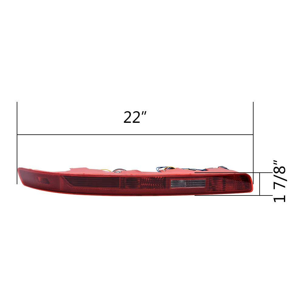 Astra Depot 3D Optic Red Rear Left Bumper Reflector Brake Tail Light Assembly Oe Replacement For Audi Q7 2007-2015