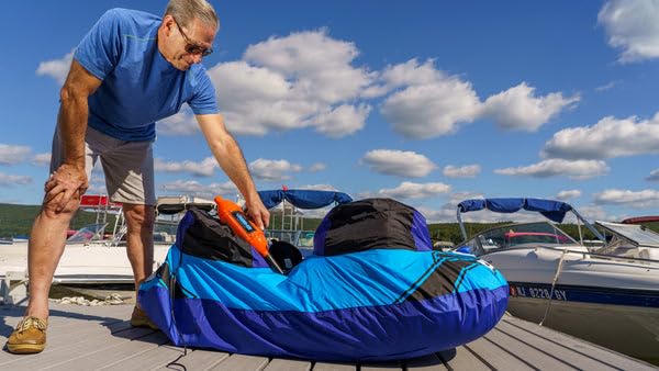 METROVAC 12-IDABCR Magic AIR High-Speed 12V Electric Inflator/Deflator for Inflatables, Air Mattresses, and Pool Toys