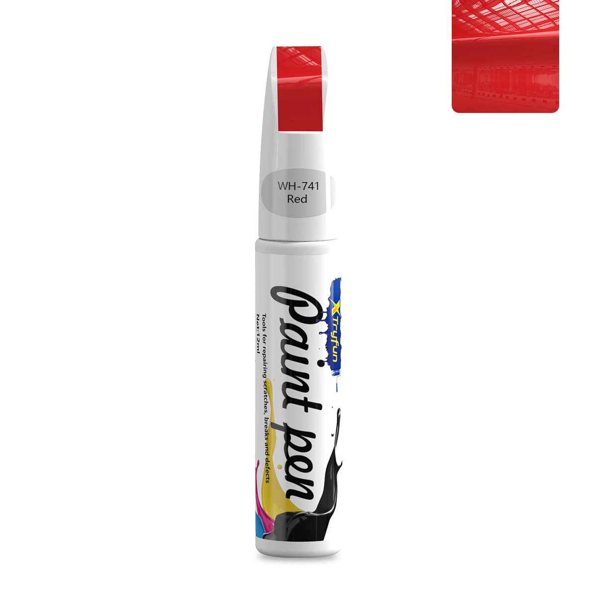 XTryfun Touch Up Paint for Cars Paint Scratch Repair, Waterproof Auto Scratch Remover Pen (Red)