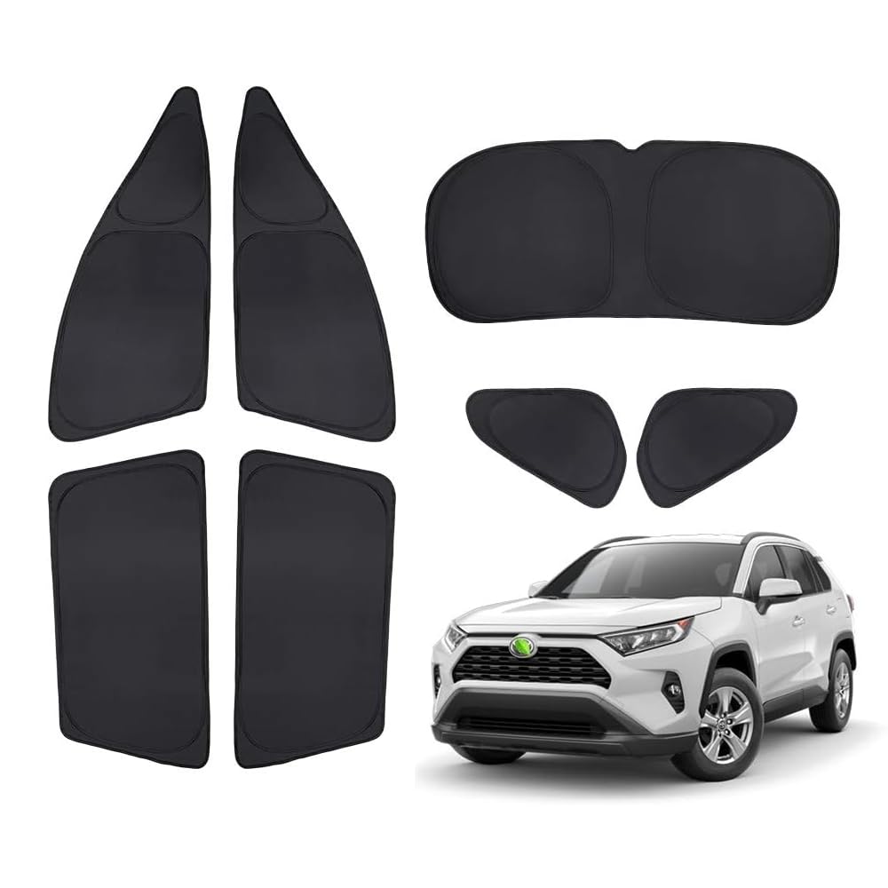 T Tgbros Window Sunshade For 2019-2024 2025 Toyota Rav4 Accessories Side Rear Window Full Set Privacy Car Sun Shades Foldable Bl
