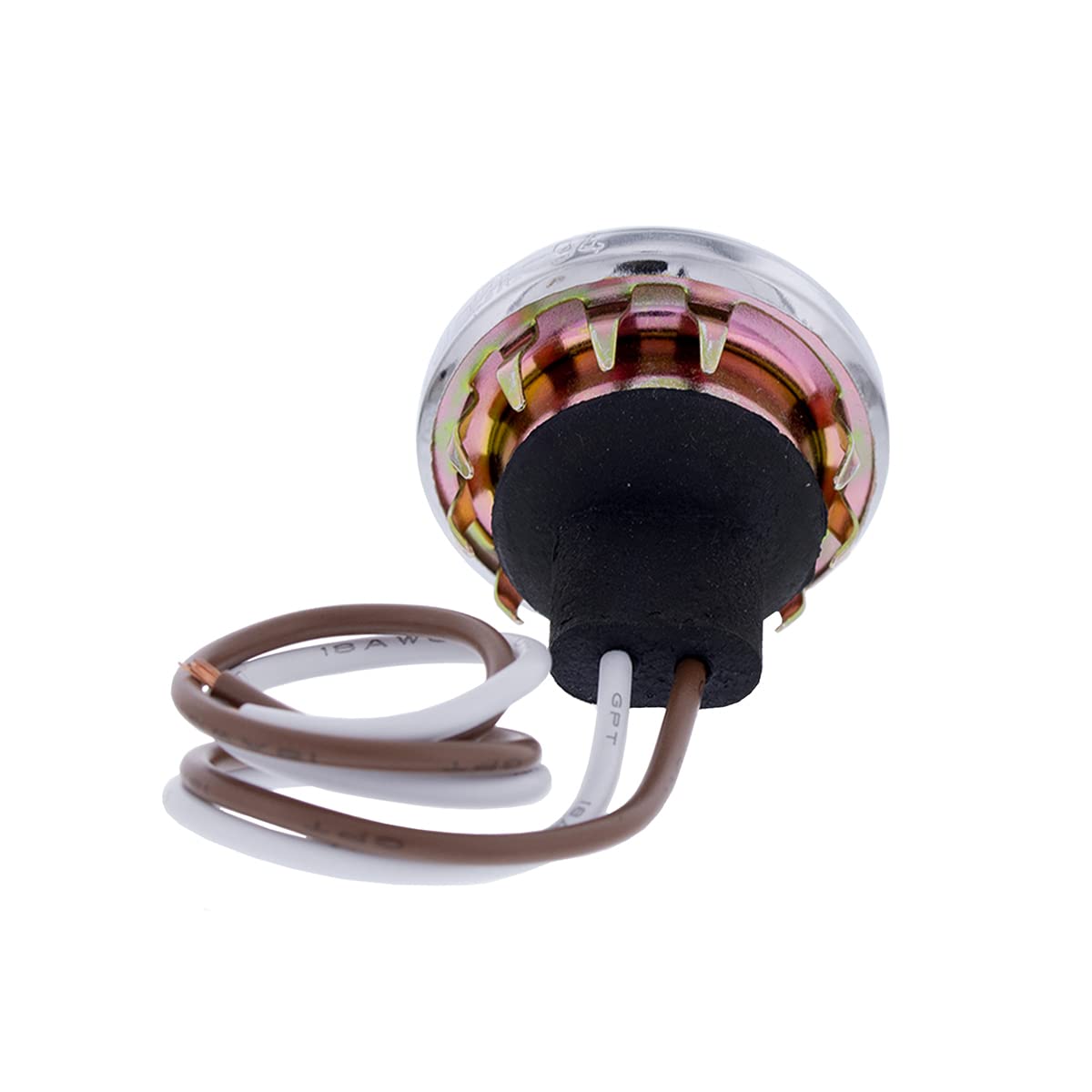 United Pacific 39995B 4 Led Rounded License Light, 1  Diameter, Steel Housing, Easy Push-On Install, Bright White Led Light - 1