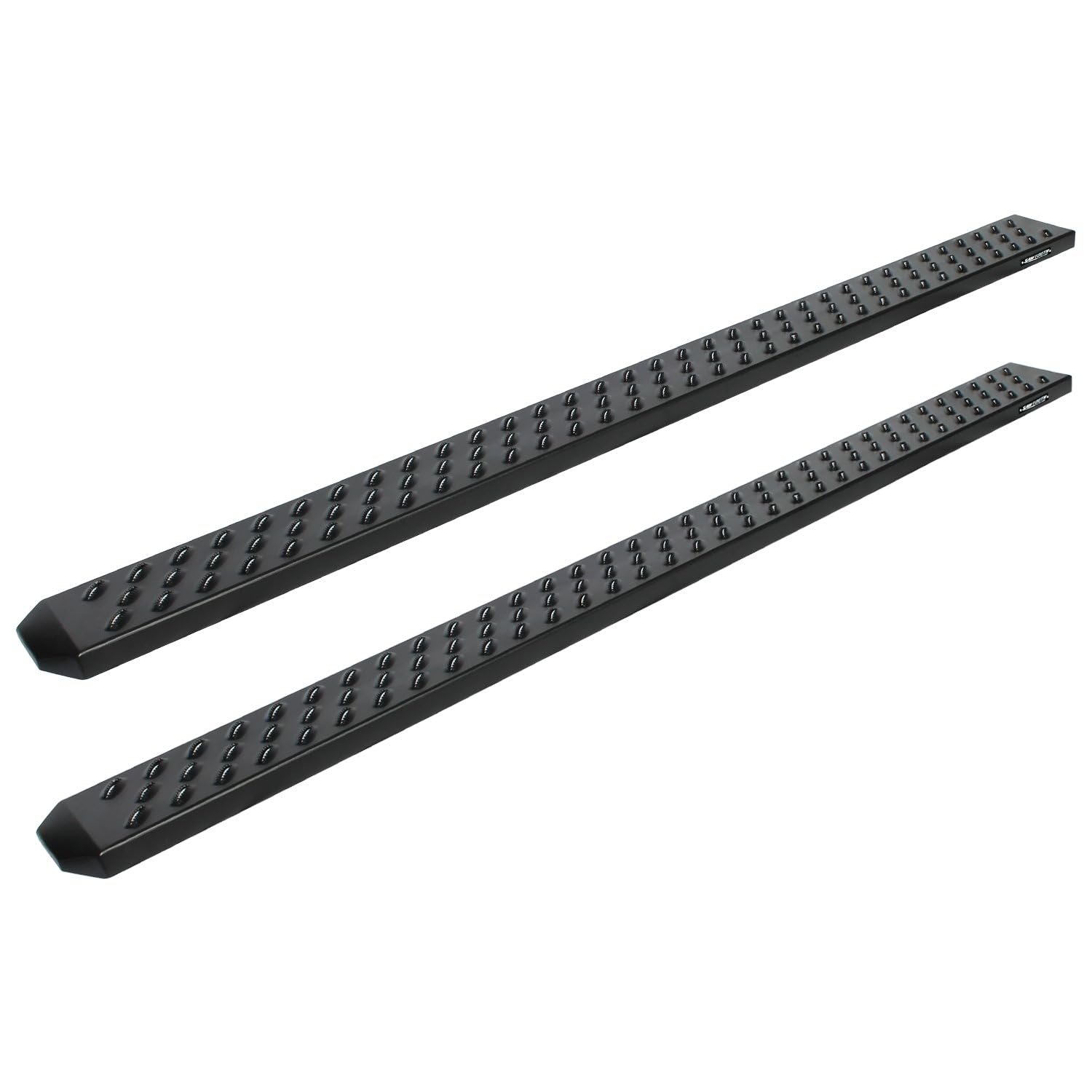 Raptor Series Running Boards Steps 6.5In Wide Sawtooth Grip Black Aluminum For Crew Cab 07-18 Silverado/Sierra 1500 07-19 2500/3500