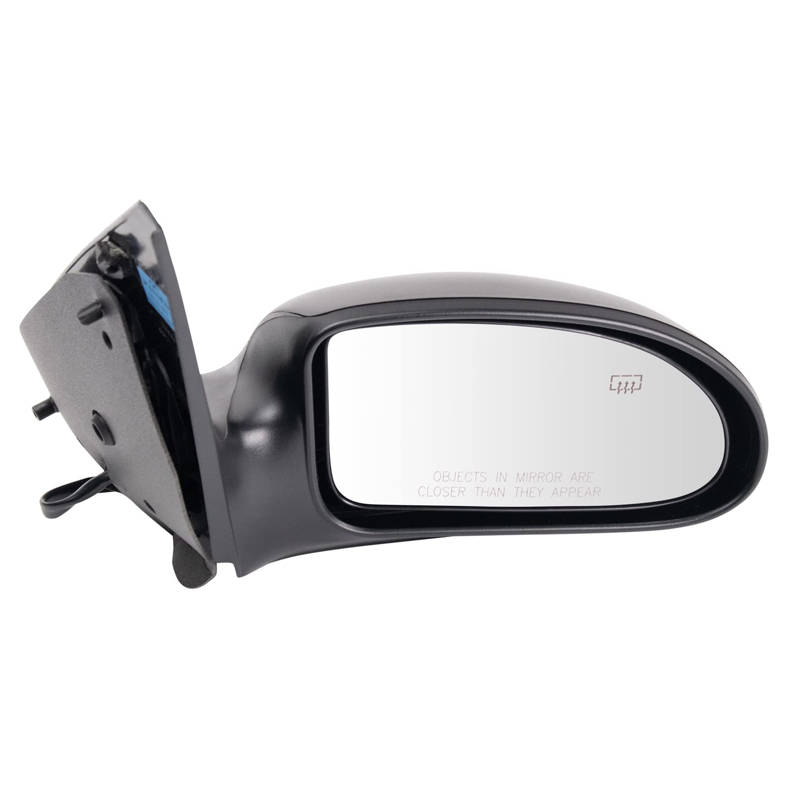 Trq Right Mirror Power With Heat With Textured Cover Passenger Side Compatible With 2003-2007 Ford Focus Fo1321228