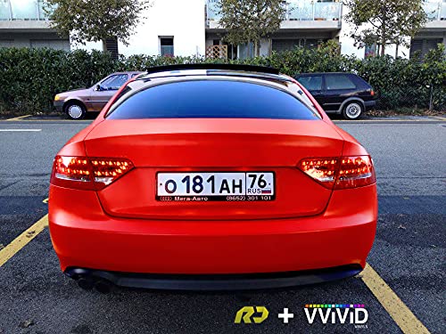 Vvivid+ Premium Vinyl Wrap Film (100Ft X 5Ft, Matte Rosso Corsa (Ferrari) Red)