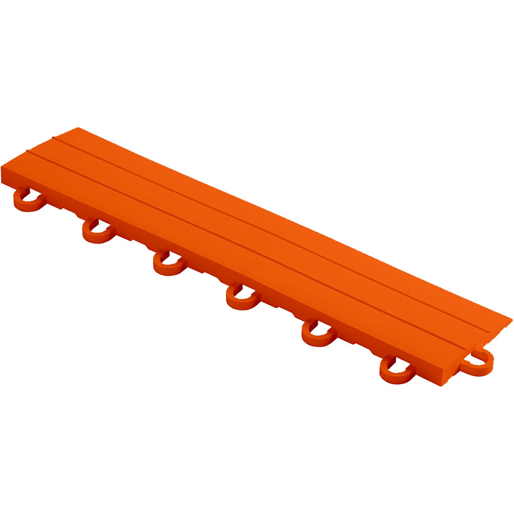 Speedway Diamond Looped Edge for Interlocking Garage Floor Tiles, 12 x 2.75-Inch, Orange, 10 Piece Set