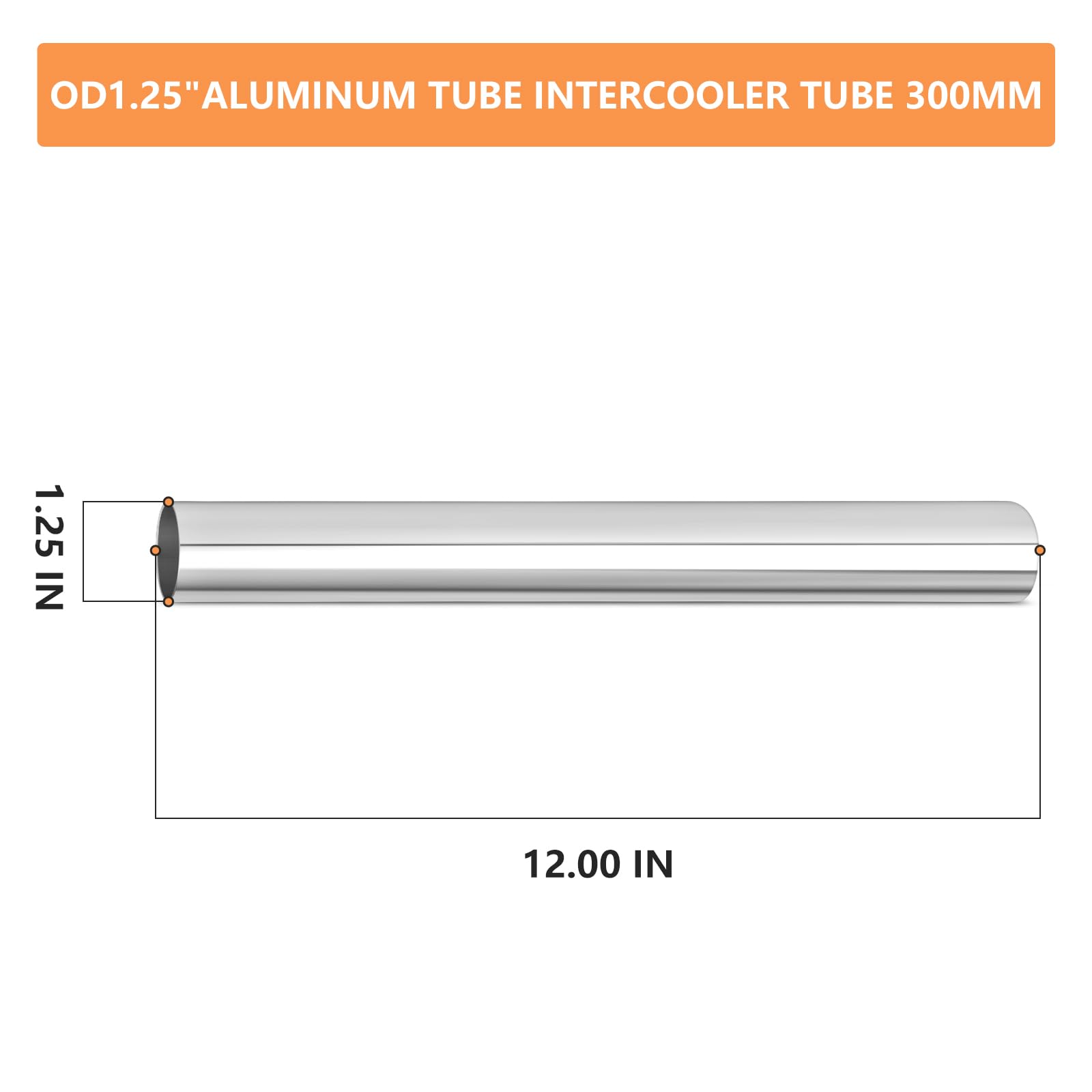 Gasher 1Pcs Aluminum Alloy Tube 1.25''Od Length 12   (300Mm) Intercooler Pipe For Intake And Cooling Systems