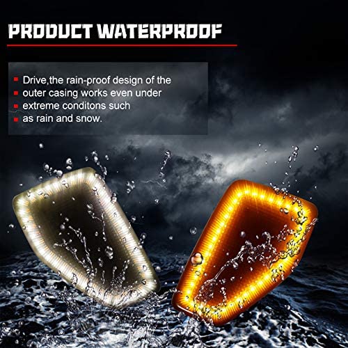 Kenrtir Smoked Lens Dual Color Amber/White Led Lamps Front Fender Side Marker Light For 2006-2010 Hummer H3