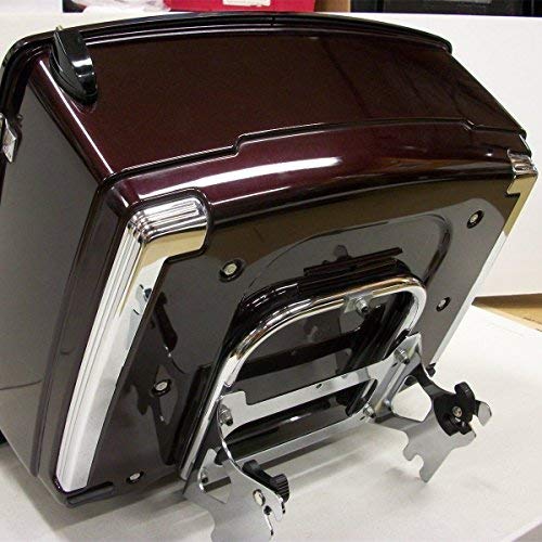 ECOTRIC Detachable Two Up Tour Pack Luggage Rack with Docking Kit, Chrome, HD-16-Z1, Compatible with 1997-2008 Harley Touring Models
