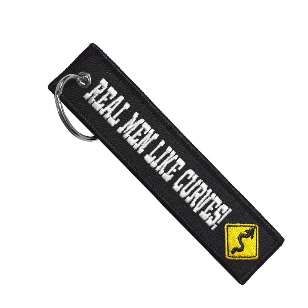 Motoloot Keychain For Motorcycles, Scooters, Cars And Gifts (Real Men Like Curves)