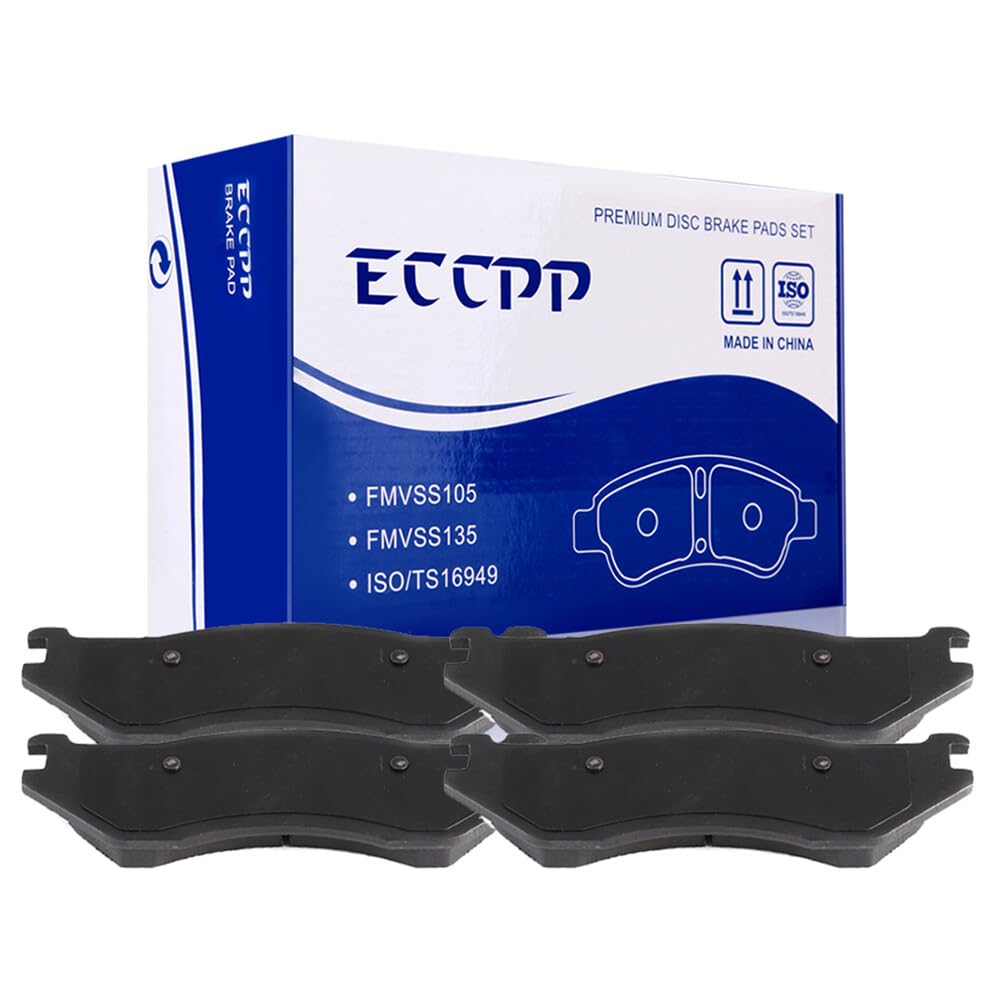 Automuto 4Pcs Front Semi-Metallic Disc Brake Pads Set D966 For Dodge For Durango 2003-2006,For Dodge Ram 1500 2002-2005