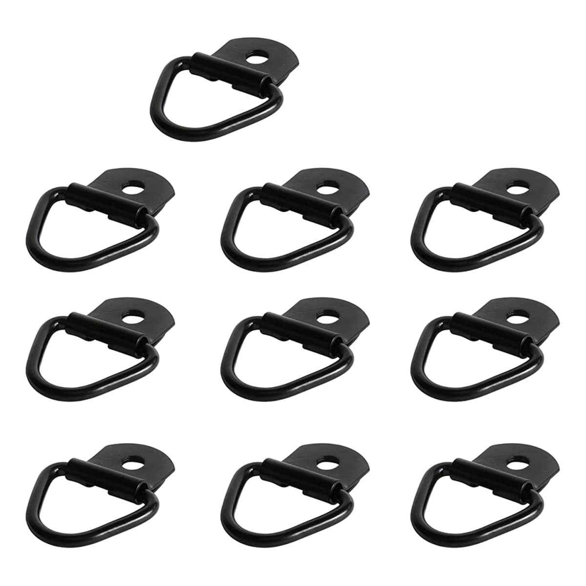 Dc Cargo V-Ring Tie-Down Anchors |10 Pack | 2 Diameter Steel Bolt-On D-Rings For Cargo On Trucks, Pickups, Trailers |Flush Mount Tie-Down Anchor, Replacement For D-Ring Tie-Down W/Plastic Pan Fitting
