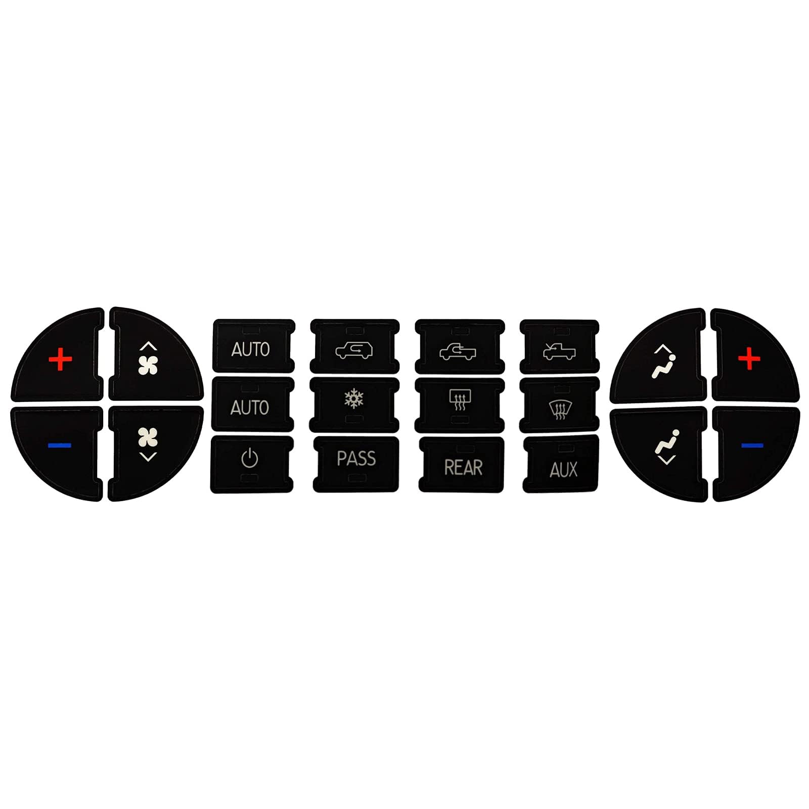 SecosAutoparts AC Button Repair Kit - Vinyl Decals & Stickers for GMC, Chevy Silverado, Buick Dash Controls