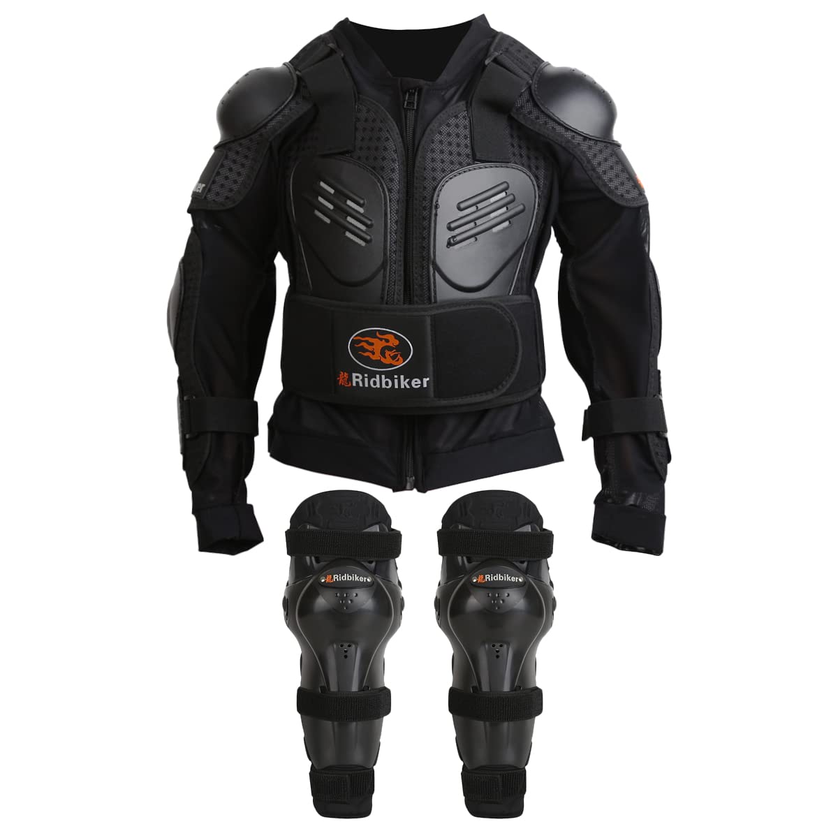 Kids Dirt Bike Gear Chest Spine Protector Body Armor Jacket Elbow Knees Shin Pad Armor Guards Set for Motorcycle Motorbike Kids 