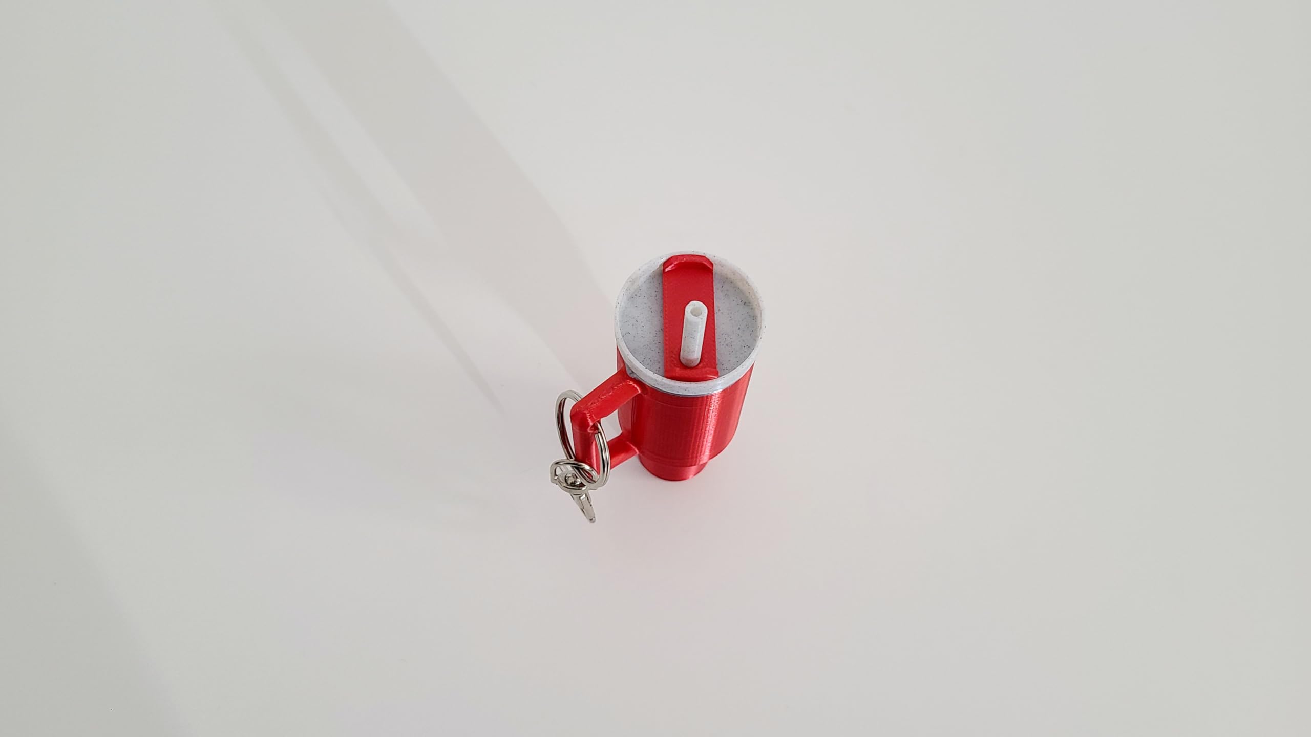 Miniature Stanley Tumbler Cup Replica Keychain - 3D Printed Desk Accessory (Shiny Red)