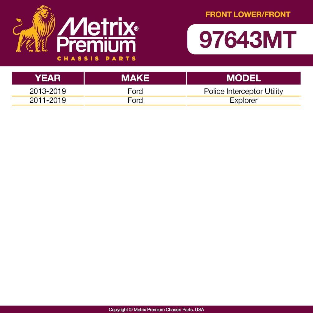 Metrix Premium Chassis Parts - 4 Pc Front Lower Control Arm & Front Sway Bar Stabilizer End Link Kit Fits 13-19 Ford Police Inte