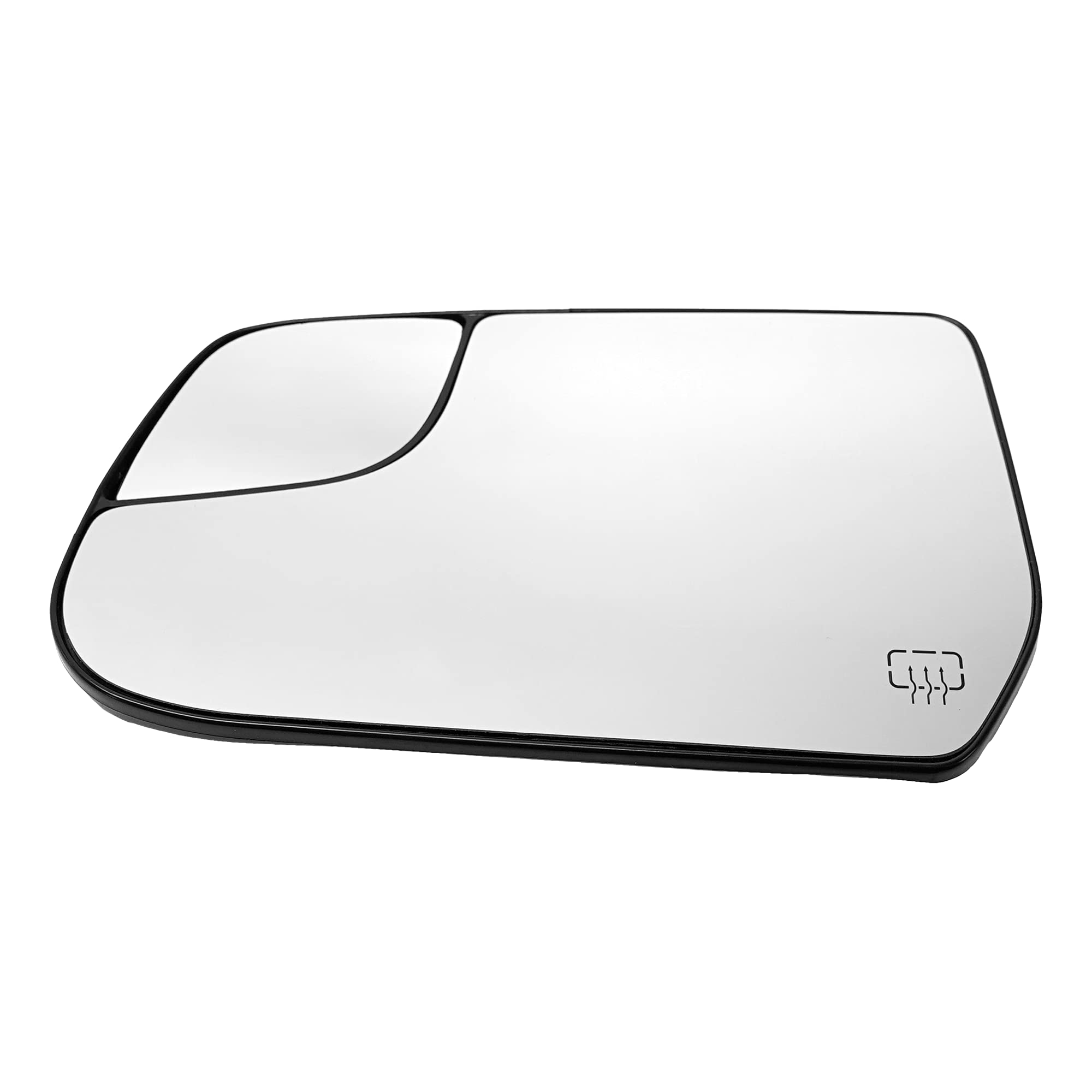Kool Vue Mirror Glass Compatible With 2010-2017 Chevrolet Equinox Left Side Heated, With Blind Spot Glass, Flat Glass, With Back