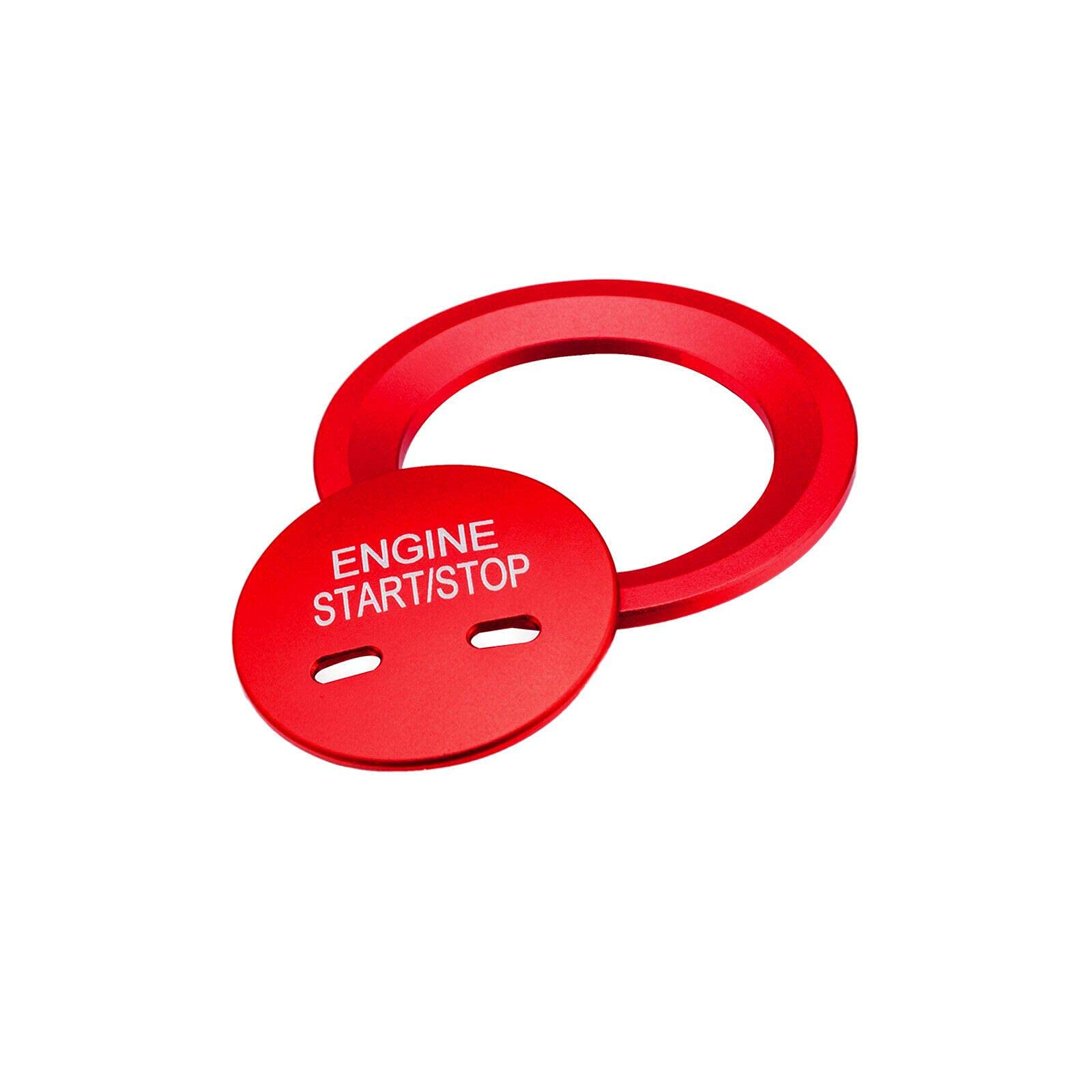 Xotic Tech Aluminum Alloy Engine Start Button,Power Ignition Switch Button Cover Trim & Ring Sticker Compatible With Chevrolet Equinox Tahoe Cruze/Gmc Yukon/Cadillac Cts Xts (Red)