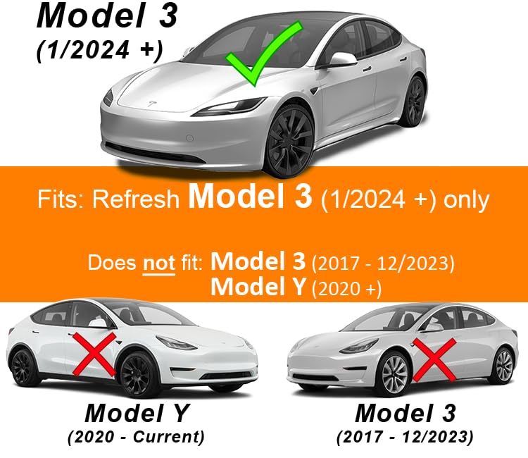 Custom Cut Graphics Vinyl Logo Wrap for Tesla Model 3 (2024+) - Gloss Flip Psychedelic, Standard Wrap, 2 pc-Set