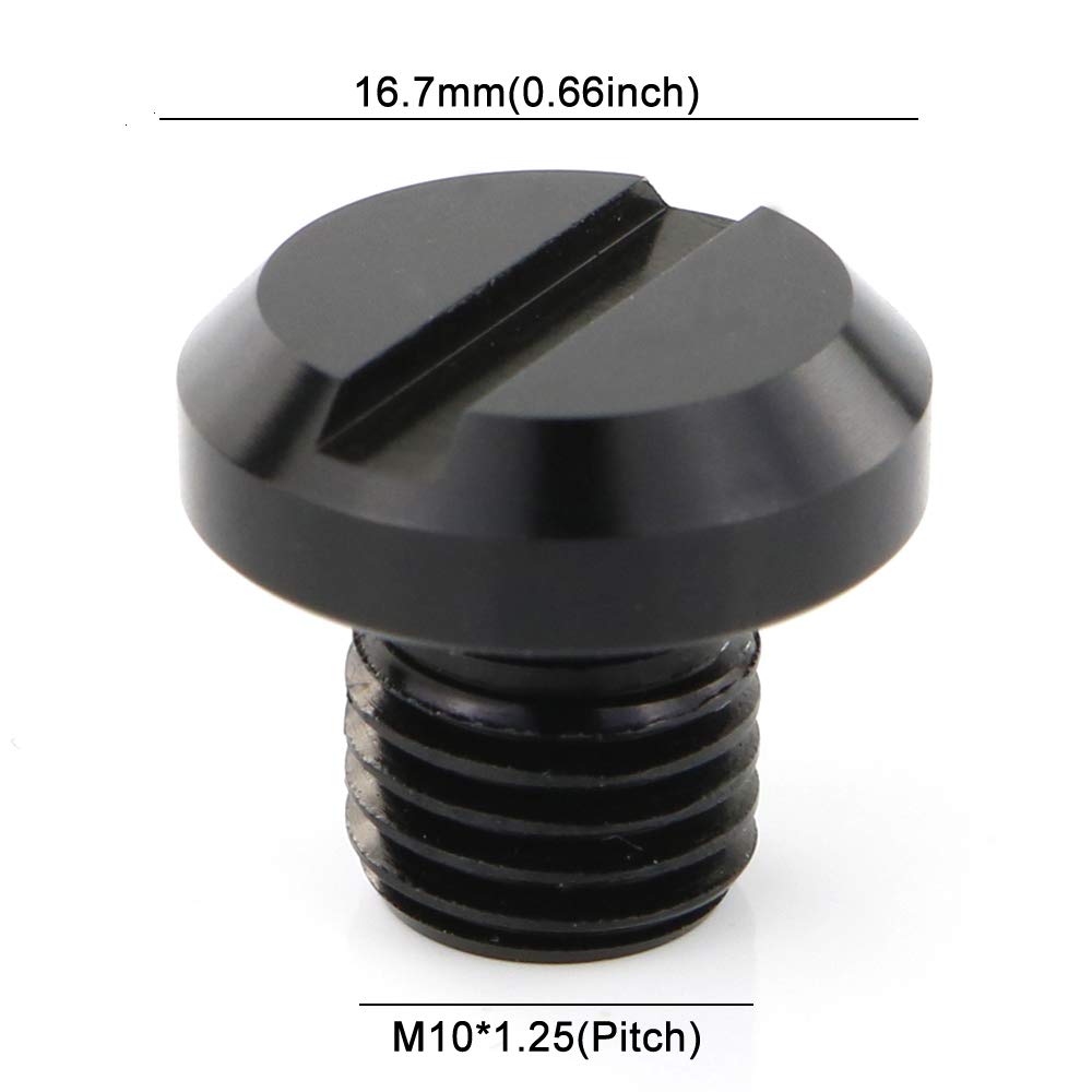 Xitomer M10-1.25 4Pcs Mirror Blanking Plugs Hole Plugs, Fit For Drz400 Grom Msx125, Fz07 / Fz1, Z800 / Z900Rs, Street, Sv650 Mt-