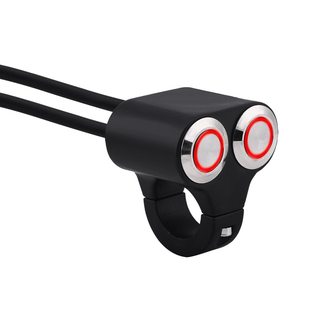 7/8inch 22mm Motorcycle Switch Handlebar, Universal Motorbike Handlebar On/Off Grip Switches Brake Fog Headlight Handle Self-Ret