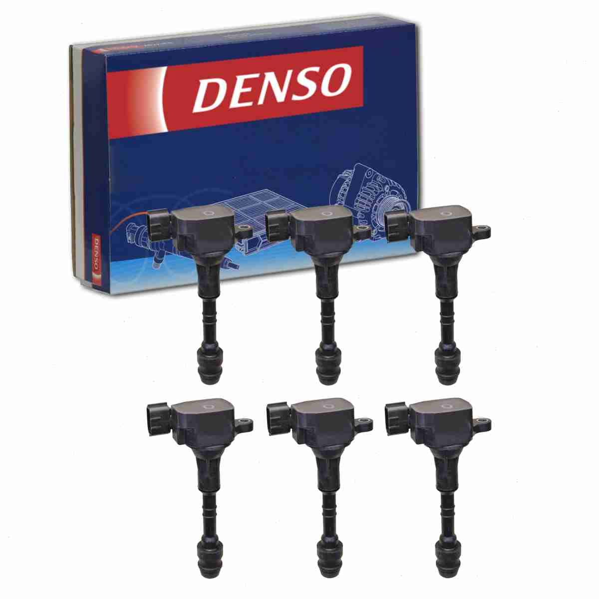6 pc DENSO Direct Ignition Coils compatible with Nissan Frontier 4.0L V6 2005-2019