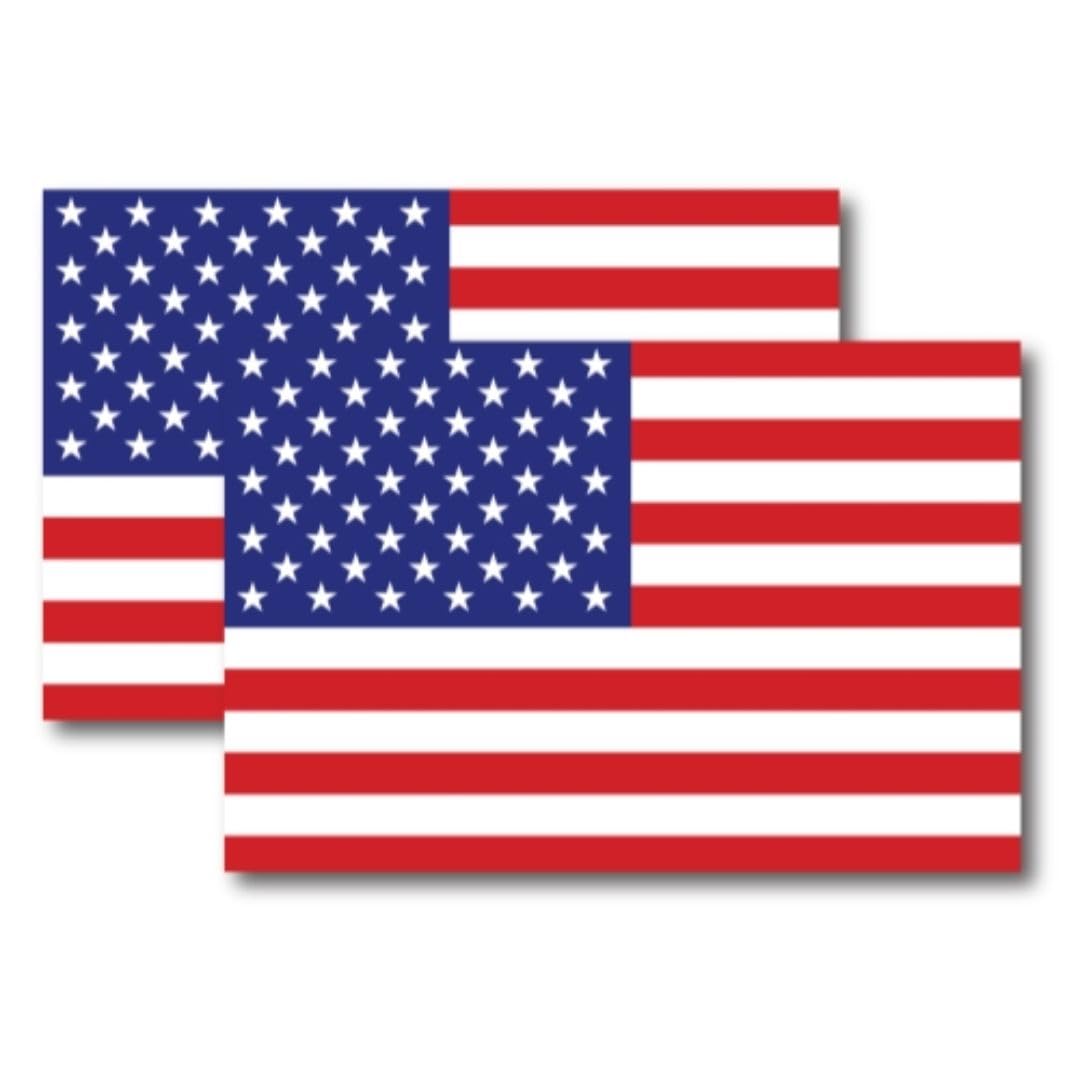 Magnet Me Up: American Flag Automotive Magnet Decal - 4X6 Inches, 2 Pack - Red, White, And Blue - Heavy-Duty Magnetic Vinyl For