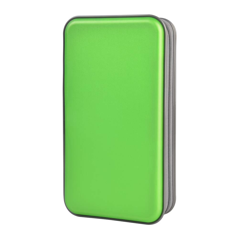 Alavisxf Xx Cd Case, 96 Capacity Hard Plastic Cd Holder Protective Dvd Disc Storage Case Holder Portable Zipper Cd Dvd Organizer Storage Wallet For Car Home Travel (96 Capacity, Green)