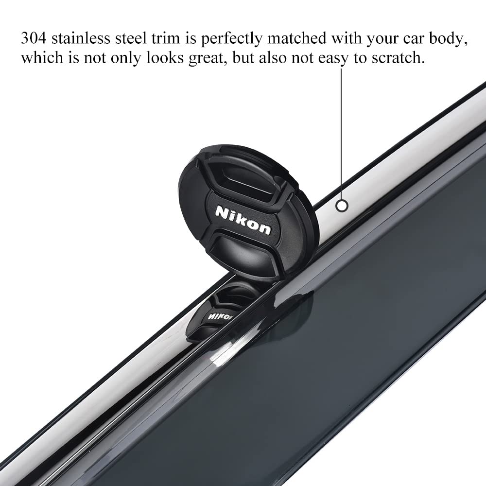 Vesul Outside Mount Tape-On Polycarbonate Rain Guards Window Visors Compatible With Honda Accord 2013-2017 Window Wind Deflector