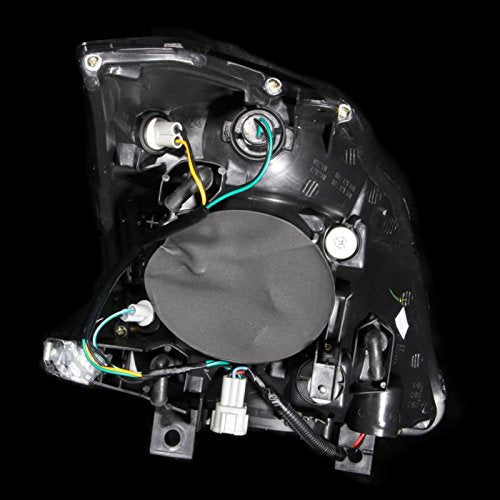 SPPC Headlights Assembly Set for Nissan 350Z - Black Replacement Pair (Driver Left & Passenger Right)