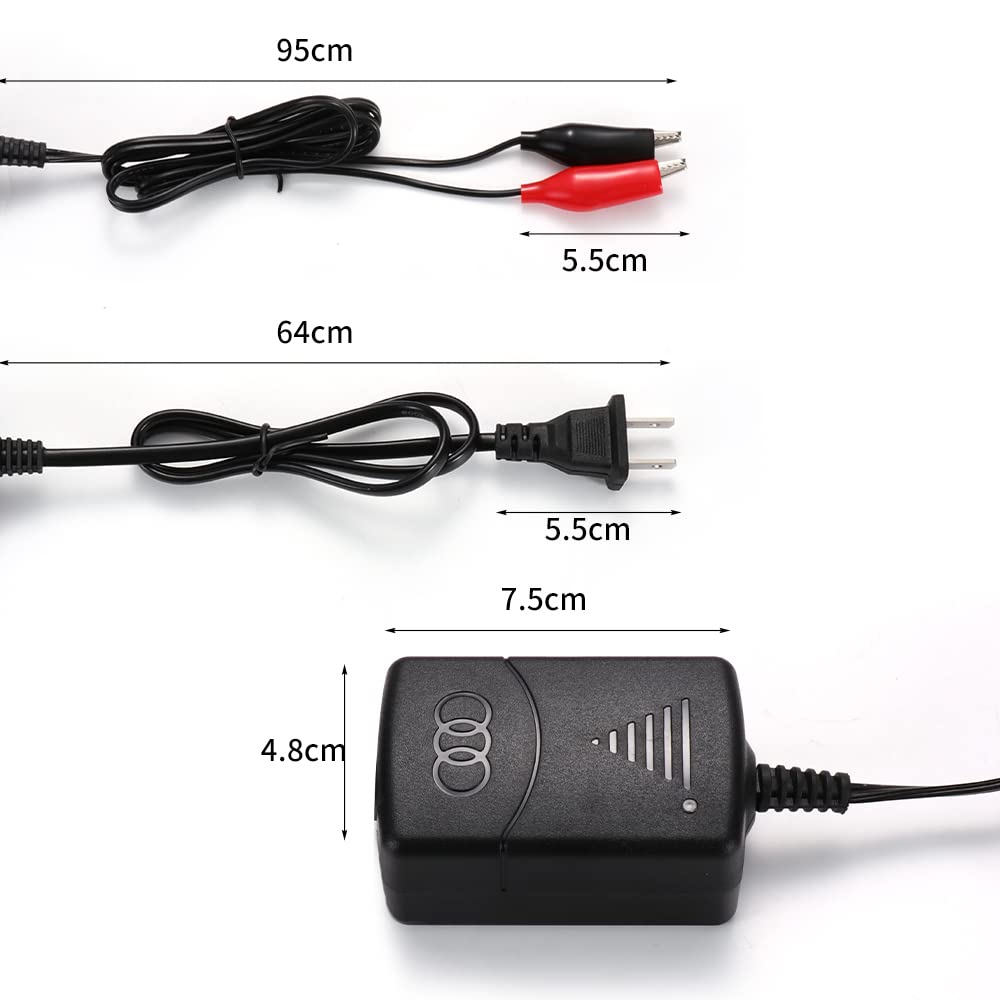 Beikalone 12V Sealed Lead Acid (Sla) Battery Charger 1300Ma, With Short Circuit Protection