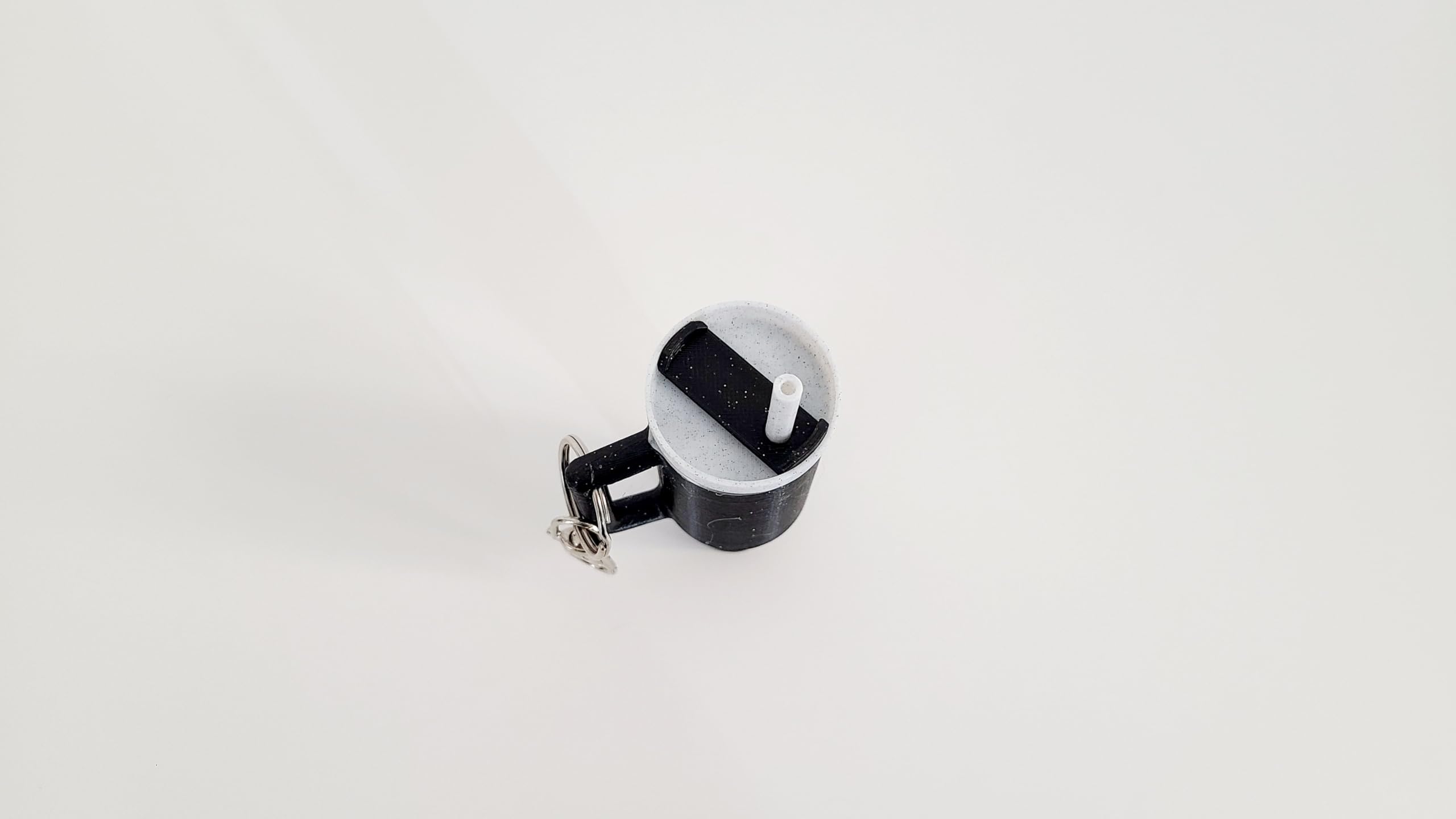 Miniature Stanley Tumbler Cup Replica Keychain - 3D Printed Desk Accessory (Twinkling Black)