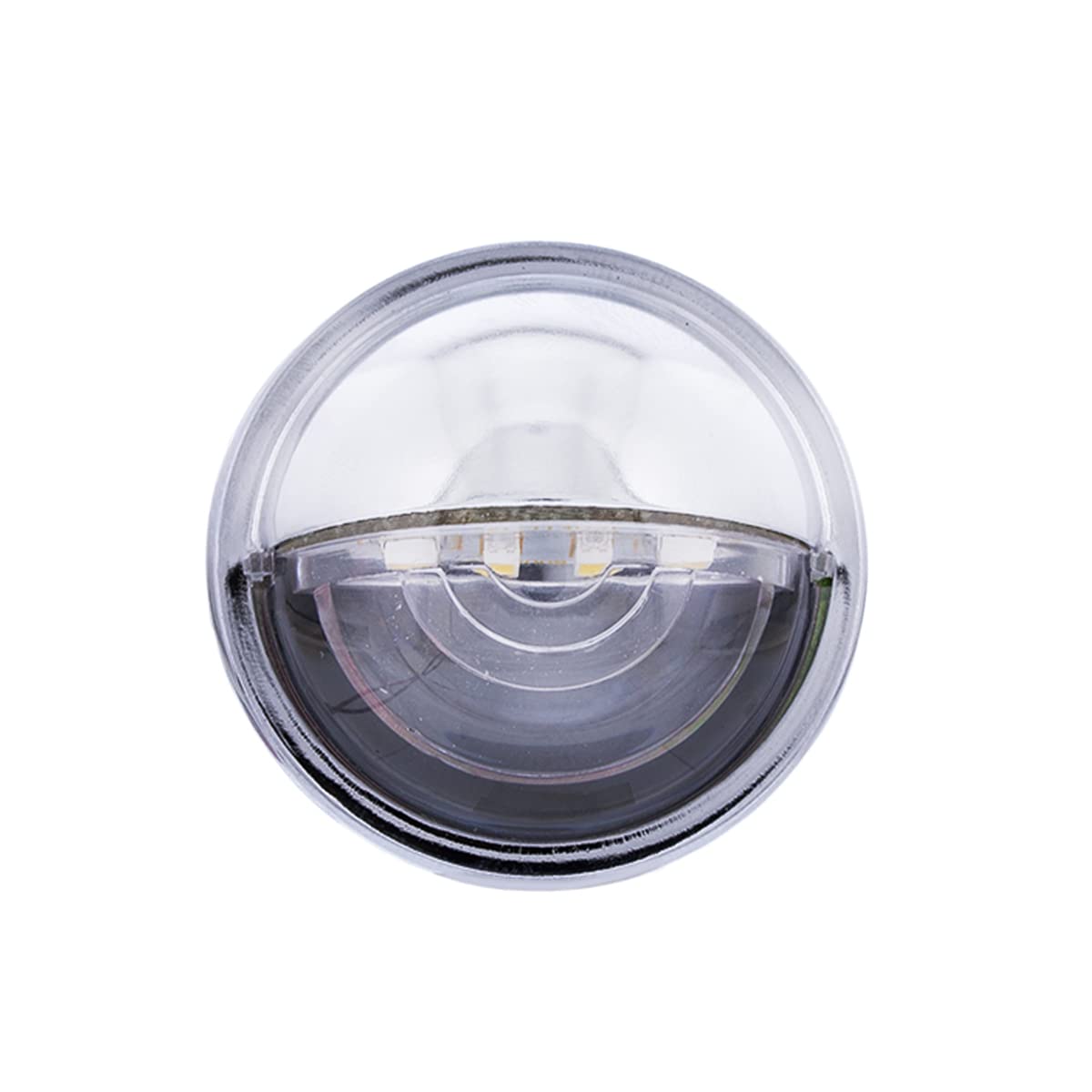 United Pacific 39995B 4 Led Rounded License Light, 1  Diameter, Steel Housing, Easy Push-On Install, Bright White Led Light - 1