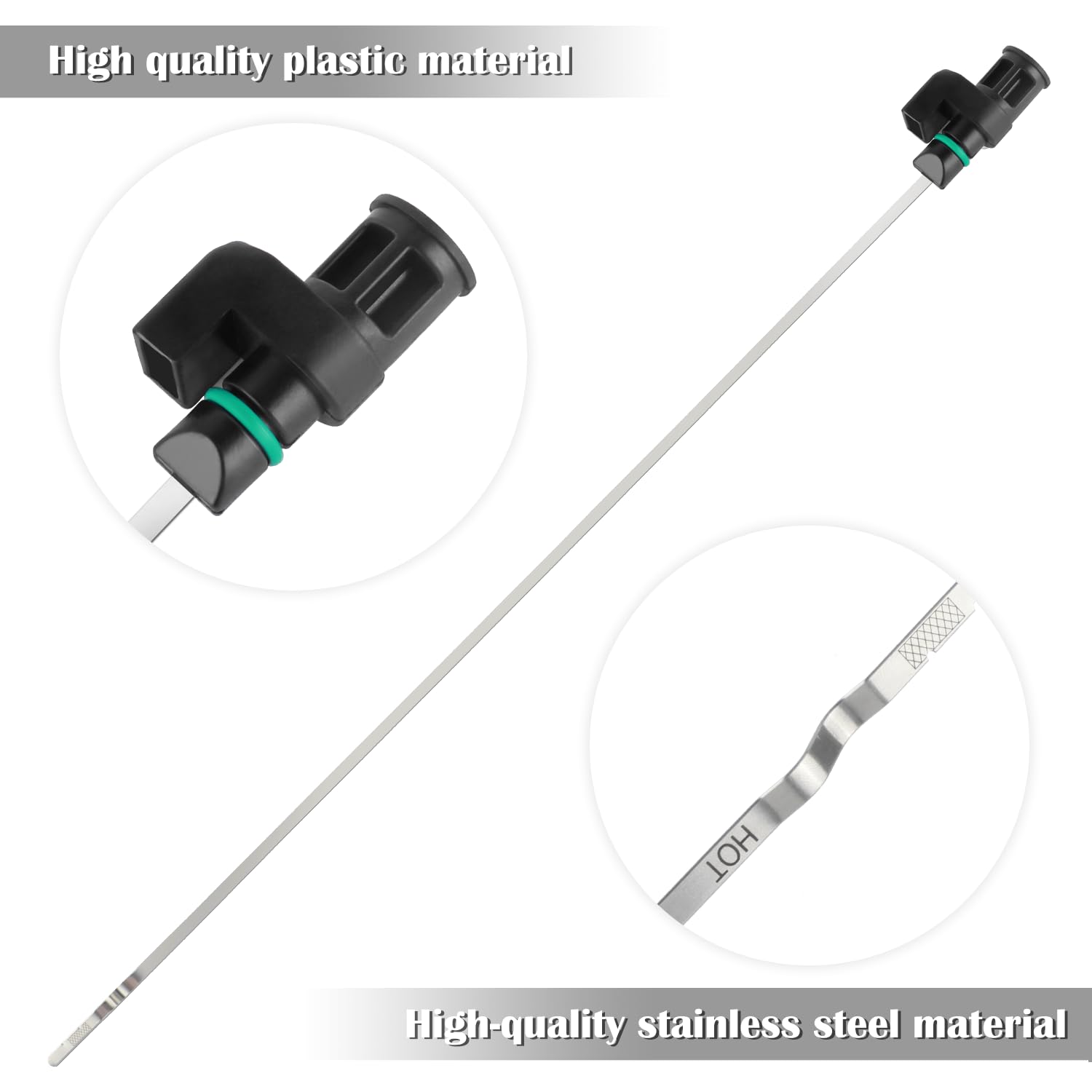 Aokdom Car Transmission Dipstick, CVT Fluid Level Gauge, 23.62"x1.16"x0.75", Black/Silver, Compatible with Nissan OEM#31086-JA00