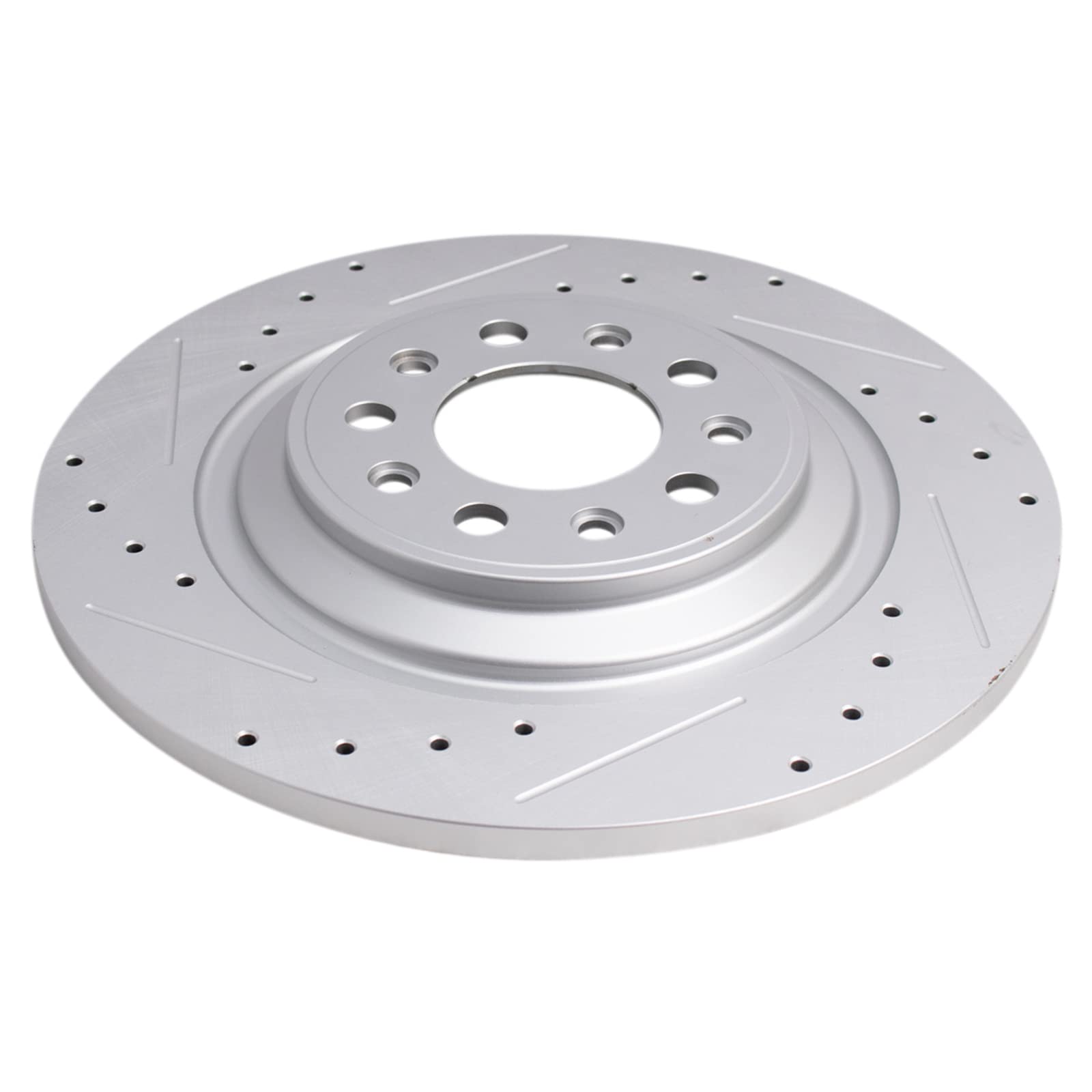 Trq Rear Performance Brake Rotors Set Premium G-Coated Cross Drilled & Slotted Compatible With 2014-2023 Jeep Cherokee