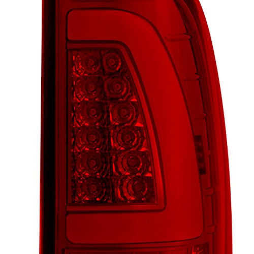 AKKON LED Tube Tail Lights Pair for 97-03 Ford F150, 99-07 F250/F350, Red Housing, Model 5-ALT-ON-FF15097-L
