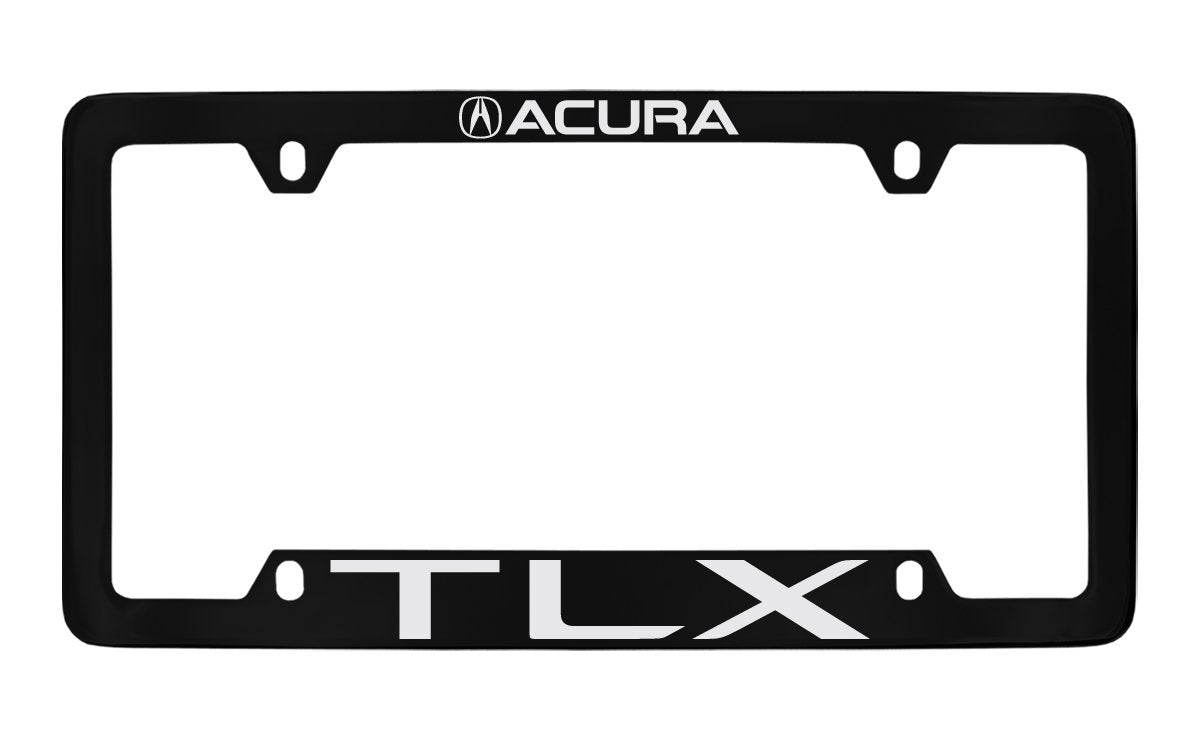 Acura TLX Metal License Plate Frame Holder - Black Coated Zinc, 4 Hole