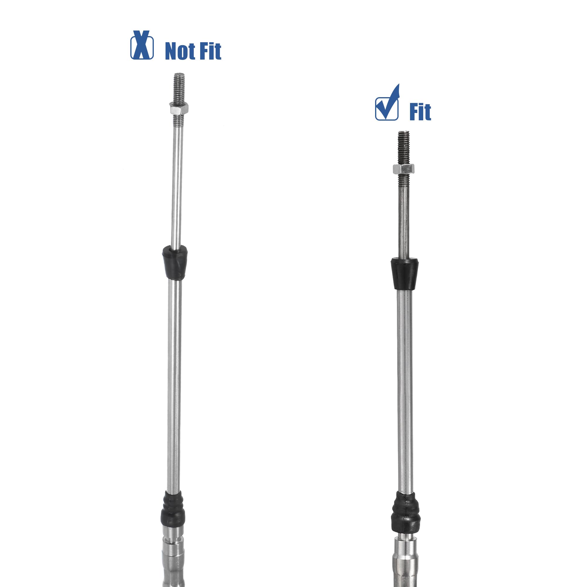 Motoforti 16ft Marine Throttle Shift Control Cable for Yamaha Outboard Engine, Black, Stainless Steel, Rubber