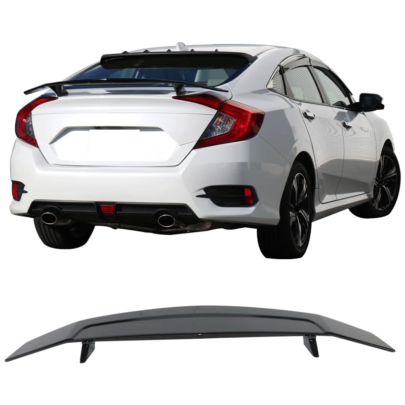 Trunk Spoiler Compatible with 2013-2016 Dodge Dart, Painted Glossy Black ABS Spoiler Wing Rear Trunk Lip by IKON MOTORSPORTS, 20