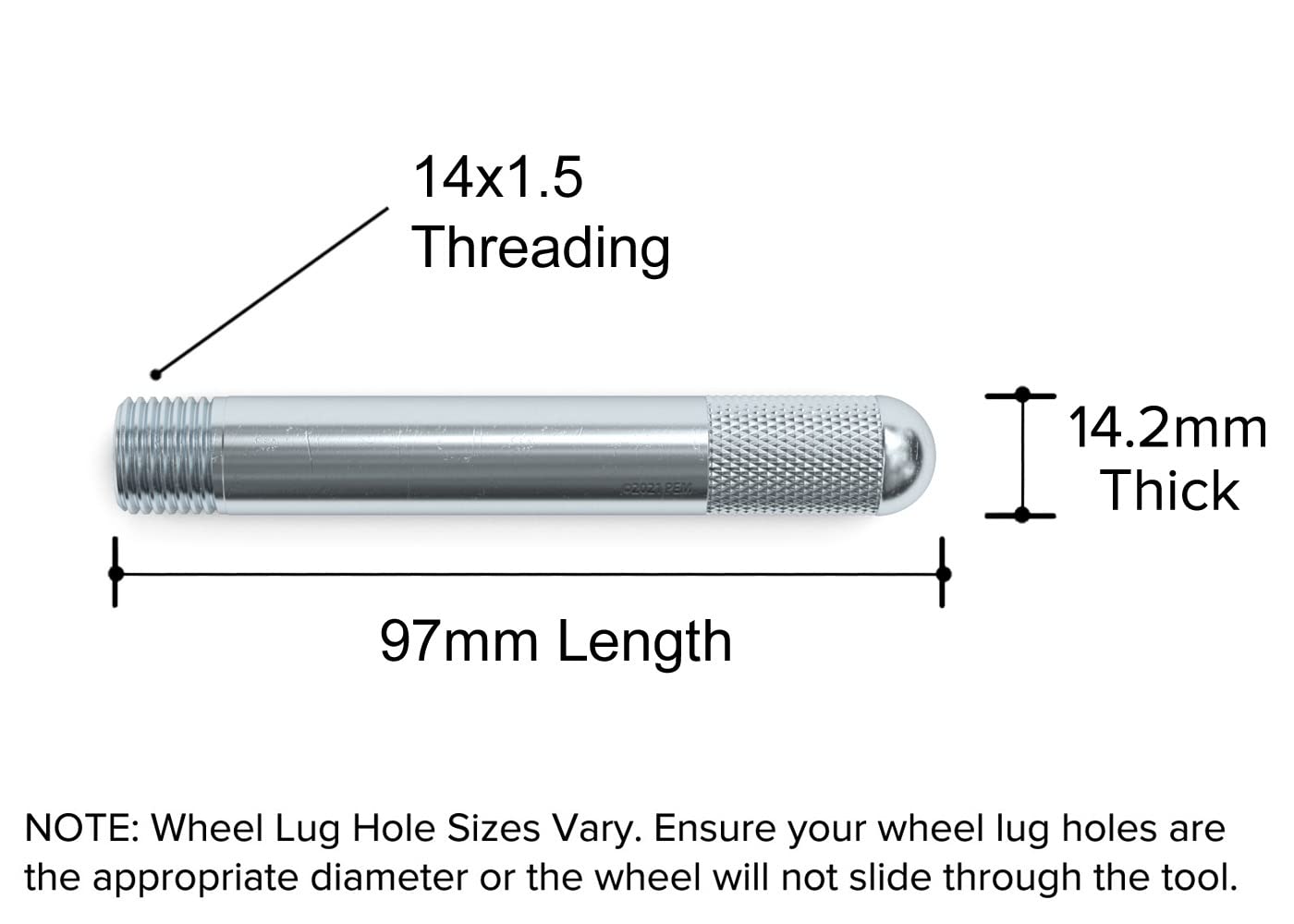Silver Wheel Hanger Alignment Pin Guide Tool - Metric 14X1.5 Threads - Wheel Lug Bolt Automotive Mechanic Tool Compatible With Audi Volkswagen Mercedes Benz Porsche, M14X1.5 1Pc