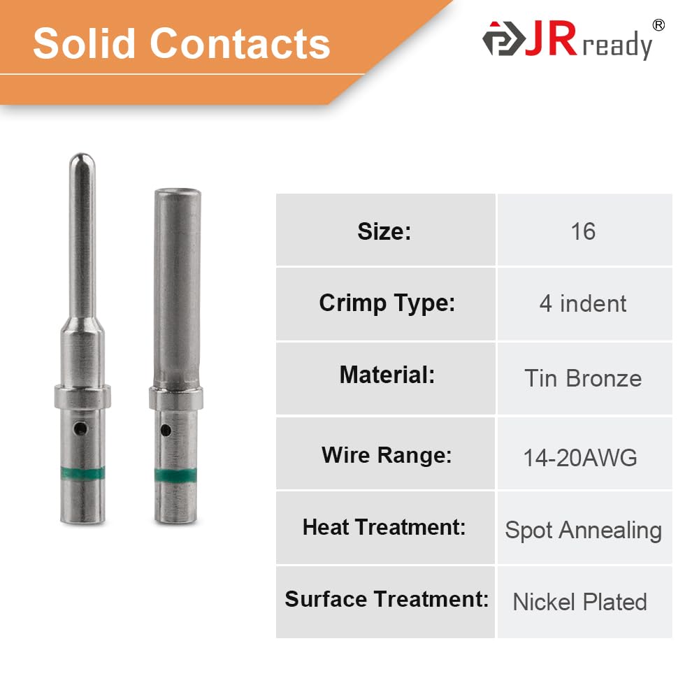 Jrready St6246 Deutsch 2 Pin Connector 10 Sets, Dt04-2P Dt06-2S Gray Waterproof Electrical Wire Connector With Solid Contacts 14