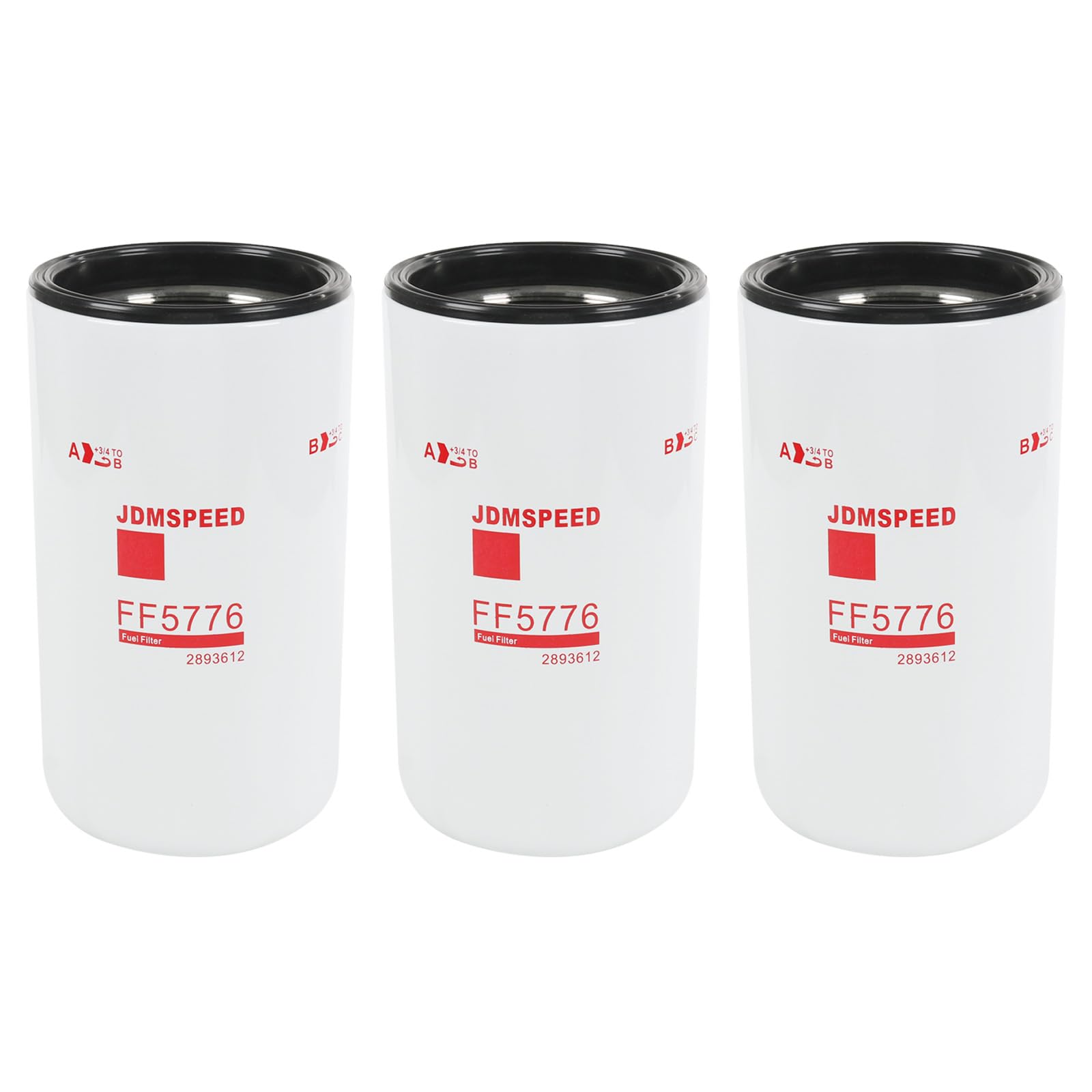 JDMSPEED 3 PCS FF5776 Fuel Filter Compatible with Cummins ISX ISX15 11.9L 15L 16L engine Replace Cummins 2893612 2864993 3685306