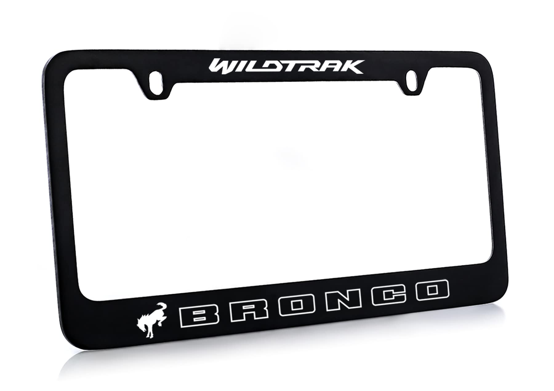 Ford Bronco UV Printed Metal License Plate Frame - WILDTRAK, Brass Material, Durable and Stylish Auto Accessory