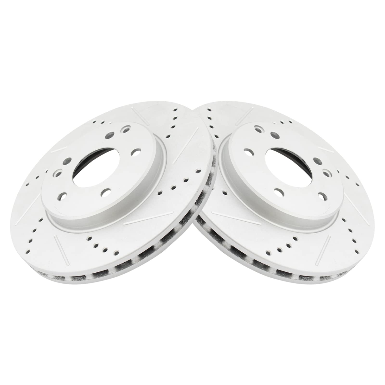 Trq Front Performance Brake Rotors Set Premium G-Coated Compatible With 2002-2005 Mercedes-Benz C230 2001-2005 C240