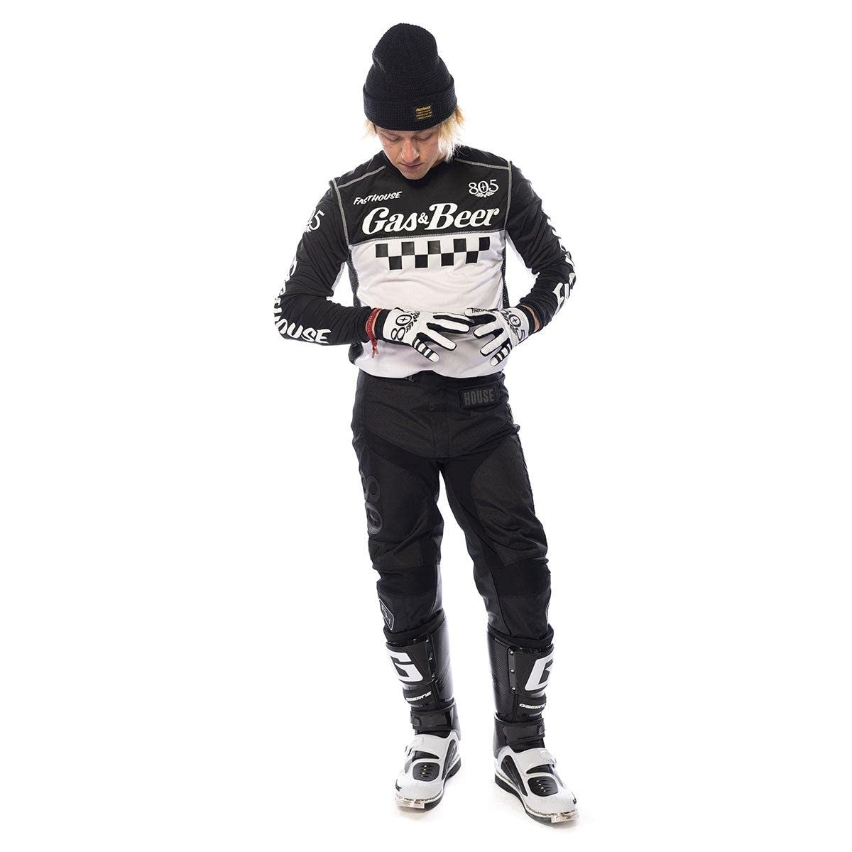 FASTHOUSE Grindhouse Tavern Jersey - Black/White, Large, Polyester, Model 2765-0110